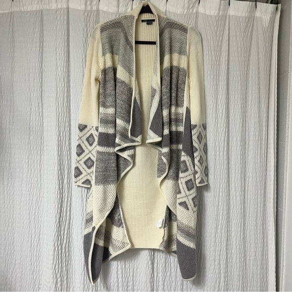 Vince Textured Graphic Wool and Alpaca Cardigan Sweater Iroy/Gray Women’s XS - Picture 1 of 13